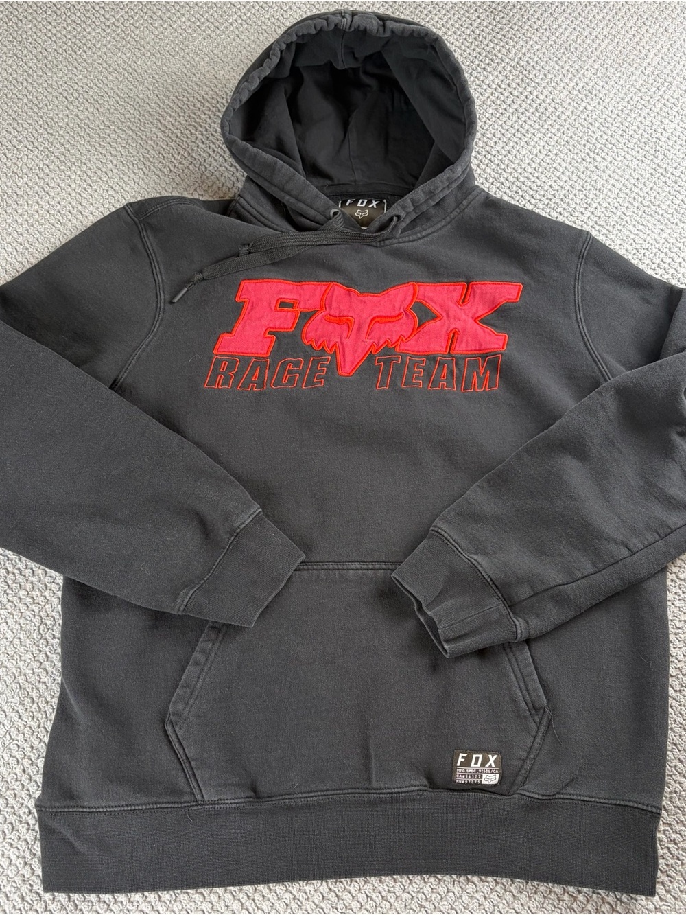 Fox Black Hoodie with Red Fox Race Team Logo